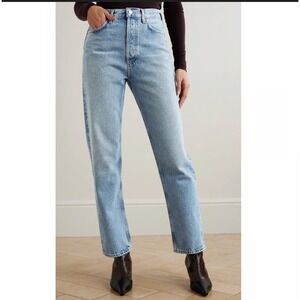 DALA Alley No Back Seam Denim Straight Leg Jeans Women 29 Light Wash Button Fly